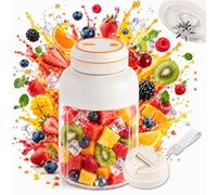Portable Wireless Juicer Cup, 38-Blade High-Speed Blender, Food-Safe Material, Freshly Juiced in 40s, Large Capacity Juice & Milkshake Maker, Smoothie Bottle for Home & Travel (White, 1300ml)