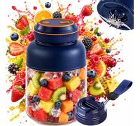 Portable Wireless Juicer Cup, 38-Blade High-Speed Blender, Food-Safe Material, Freshly Juiced in 40s, Large Capacity Juice & Milkshake Maker, Smoothie Bottle for Home & Travel (Blue, 800ml)