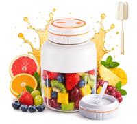 Portable Wireless Juicer Cup, Wireless Juicer Cup, with Precise Measurement Lines, Rechargeable Personal Juice Mixer with Wide-Mouth for Easy Cleaning for Travel Office Gym (White,800ml)