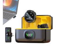 Portable Wireless Microphone - Magnetic Round mics, Compact Audio Gear | 50m Transmission Mobile Recording Kit for Camera Video Production, Noise Reduction Feature, 8H Battery Runtime, Professional