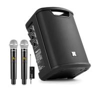 Portable Wireless PA System with Dual Wireless Microphones, 250W Battery Powered Speaker, Bluetooth Portable Karaoke Speaker for Events, Busking, Fitness Classes and Parties