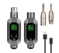 Portable Wireless XLR Microphone Transmitter Receiver - 2.4GHz Plug-on Digital Microphone System with Low Latency, 262ft Range - Rechargeable Mic Adapter for Dynamic Condenser Audio Mixer Live Studio