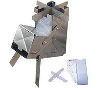 Portable Wood-Burning Camping Stove, Small Folding Windproof Camp Stove, Compact Stainless Steel Wood Stoves, Outdoor Cooking Hiking Backpacking Picnic BBQ