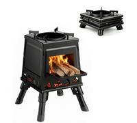 Portable Wood Burning Stove, Folding Lightweight Rocket Stove with 16 Vents