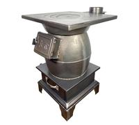 Portable Wood Burning Stove, Heavy Du Cast Iron Outdoor Campfire Heater with Lar Ash Der for Camping BBQ Home Heating, All-Welded Airtight Design