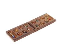 Portable Wood Chesses Game with Gemstones Pieces and Safe Storage Box Suitable for Kids Logics Training and Travel Use Grains Game