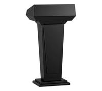 Portable Wood Lectern Podium Stand with Storage Shelf - Modern Floor Standing Reception Desk for Conferences Presentations and Events