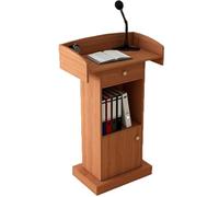 Portable Wood Podium Stand with Large Storage Versatile Lectern for Church Conference Classroom Office Ideal Pulpit Reception Desk for Events