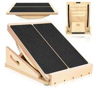 Portable Wooden Balance Board,Adjustable Slant Board for Squats Leg Knees Heel Ankle Stretching,Professional Non-Slip Leg Stretcher for Home,Gym,Office,Outdoor Use(B)