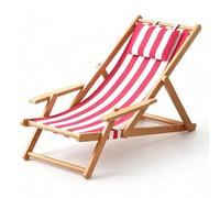 Portable Wooden Folding Camping Chair with Adjustable Backrest, 4-Level Recline, Cushioned Headrest - Ideal Outdoor Seating for Comfort and Relaxation