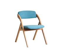 Portable Wooden Folding Chair Sturdy Design with table Backrest for Home & Outdoor Use Blue Dining & Office Seating Solut