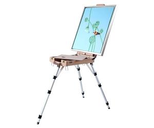 Portable Wooden Folding Easel with Aluminum Alloy Tripod Adjustable Height Perfect for Drawing Oil Painting Sketching Art Supplies Lightweight &