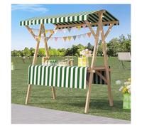 Portable Wooden Food Cart Stall - Folding Market Display Stand for Outdoor Vendors Street Pushcart 120x60x200cm Ideal for Farmers Markets Festivals and Food Events.