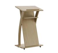 Portable Wooden Lectern Podium Stand - Floor Standing Reception Podium for Home School Office & Auditorium - Movable & Versatile Design for Enhanced Presentations