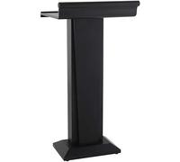 Portable Wooden Lectern Podium Stand for Church, Black Floor Speaker Stand, Adjustable Height, Ideal for Lectures, Presentations, and Public Speaking
