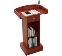 Portable Wooden Lectern Podium with Storage & Heavy Base Ideal for Presentations Debates School Auditors Business Events & Conferences (Red Sandalwood)