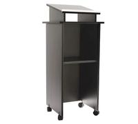 Portable Wooden Lectern Stand for Teachers & Conferences - le Pulpit with Sto for Churches, Offices & Classrooms - Professal Black Presentat Podium Ideal fo