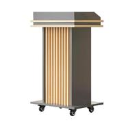 Portable Wooden Lectern with Rollers - Wide Top Podium Stand for Church Classroom School and Office Presentations - Versatile Pulpit Desk for Easy Mobility