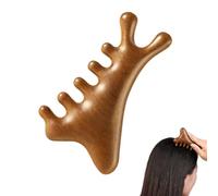 Portable Wooden Massager Comb, 4-in-1 Wooden Scalp Massage Comb Tool, Handmade 100% Green Sandalwood Wide Tooth Combs - Wood Massage Comb & Sandalwood Comb for Hair Care (1Pcs)