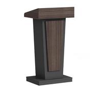 Portable Wooden Podium on Wheels - 2-Tier Lectern Stand for Public Speaking Church & School Events Office Use - Adjustable Slanted Top Shelf for Easy Access