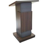 Portable Wooden Podium Stand - Mobile Reception Desk with Large Tilting Table, Welcome Desk for Events, Tall Solid Wood Presentation Lectern