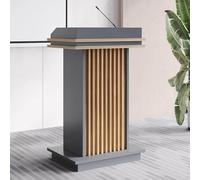 Portable Wooden Podium Stand on WheelsIdeal for Speeches Lectures Church Services Classrooms and WeddingsVersatile Presentation Furniture for Any Event