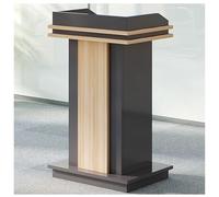 Portable Wooden Podium Stand with Lockable Wheels - Ideal for Public Speaking, Lectures, Meetings, Churches, Schools, Hotels & Restaurants - Mobile Lectern for Events