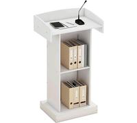 Portable Wooden Podium with Open Storage - Conference Table Lectern for Churches & Events, Stable Standing Pulpit, Easy to Transport