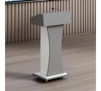 Portable Wooden Podium with Wheels - Adjustable Lectern for Churches, Schools, and Restaurants - Stylish Wood Design for Public Speaking and Presentations