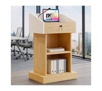 Portable Wooden Pulpit for Events and Gatherings, Eco-Friendly Design with Practical Divider, Lightweight and Spacious for Church Conferences