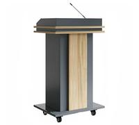 Portable Wooden Pulpit Lectern with RollersWide Top Classroom Podium Stand for Churches Schools and OfficesIdeal Presentation Furniture (Style B)