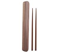 Portable Wooden Reusable Chopsticks Storage Case, Chopsticks Storage Box, Black Walnut Wooden Chopstick Box Set with Smooth Finish for Travel and Daily Use