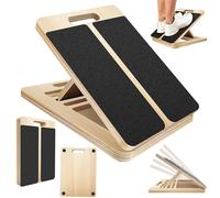 Portable Wooden Slant Board for Stretching, 5 Angles Adjustable Foldable Calf Stretch Board, Non-Slip Durable Stretch Mobility Board, 450lbs Capacity Calf Stretch Wedge for Muscles, Knees, Heel, Ankle