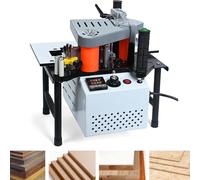 Portable Woodworking Edge Banding Machine, Double-Sided Gluing 1200W, hot melt Adhesive applicator with 1000ml Glue Tank, for Straight Curved Cabinet Furniture Edge Trimmer Machine(White)