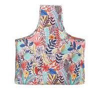 Portable Wool Storage Tote, Leaf Flower Print Crochet Organizer, Yarn Project Bag