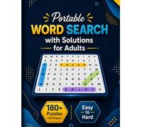 Portable Word Search with Solutions for Adults: 180+ Word Find Puzzles | Travel-Size Edition | Easy-to-Read Print with Complete Solutions