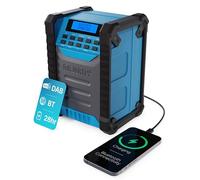 Majority Landbeach Work Site Radio, Bt , Fm Radio, Ip65 Rating, 20Hrs Playback, 10K Mah Battery - Phone Charger, Blue