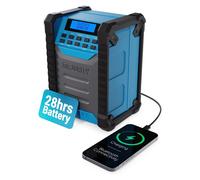 Portable Work Radio DAB Rechargeable, Internal 10,000mAh USB Power Bank 5.0 Bluetooth, FM, Bass Booster IPX54 Dust and Water Proof