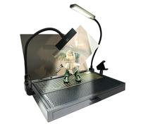 Portable Workbench for Cutting and Assembly Workbench with Drawer, Model Kit Tool for Building, Model Kit Tools with LED Lights, for High-Precision WorkMagnifiers.