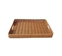 Portable Woven Bread Serving Basket Functional Brown Rattan Styles Bread Baskets For Serving And Table Display Rectangular Storage Bins