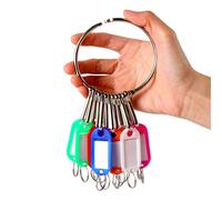 Portable Wrist Key Organizer Kit with Tags Split Rings Detachable Spring Hooks Reusable Write-on ID Labels Ideal for Property Management Office Hotels Home