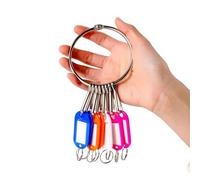 Portable Wrist Key Organizer Kit with Tags Split Rings Detachable Spring Hooks Write-on ID Labels Professional Management Tool for Property Office Hotel Home Use