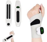 Portable Wrist Massager, EMS Wrist Brace with 8 Modes 30 Intensity for Carpal Tunnel, Arthritis Pain Relief, Magnetic Detachable Wrist Support for Home Office, Fits Left/Right Hand (White)