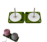 Portable Yarn Holder for Crochet and Knitting, Foldable 3D Printed Yarn Spinner Travel Case with Spindle, Compact Yarn Organizer for Yarn (Double Spindle/Olive Green)