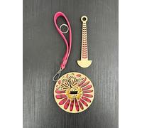 Portable Yarn Holder - Travel Wrist Hanging Yarn Cake Dispenser, Perfect Gift for Crocheters & Knitters, On-The-Go Yarn Organizer - Wooden Wrist String Dispenser for Knitting Craft (Pink Flowers)