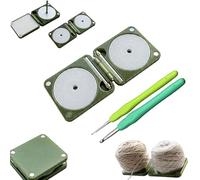 Portable Yarn Storage Box, Suitable for Crochet and Knitting Needles, Includes 2 Crochet Hooks, a Rotating and Foldable Double Yarn Winder, and a Multi-Functional Knitting Accessory Box. (B)