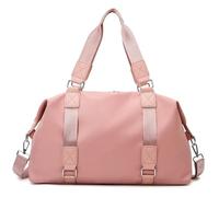 Portable Yoga Bag Waterproof Large Capacity Solid Color Fitness Women's Wet and Dry Separation Luggage Sports(Pink)