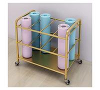 Portable Yoga Mat Organizer with Wheels, Holds Multiple Exercise Mats for Easy Storage and Display in Studios or Gyms