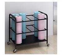 Portable Yoga Mat Organizer with Wheels, Holds Multiple Exercise Mats for Easy Storage and Display in Studios or Gyms