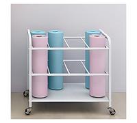Portable Yoga Mat Organizer with Wheels, Holds Multiple Exercise Mats for Easy Storage and Display in Studios or Gyms